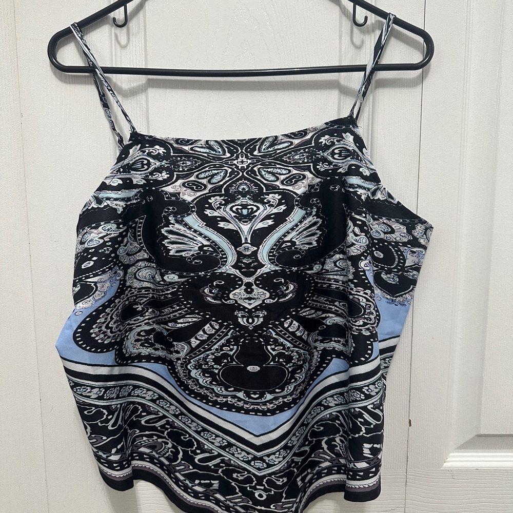 Black and Blue Paisley Women's Top